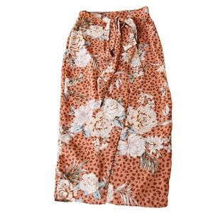 NWT Vici Collection Avianna Satin‎ Print midi wrap skirt size XS SWIM WRAP